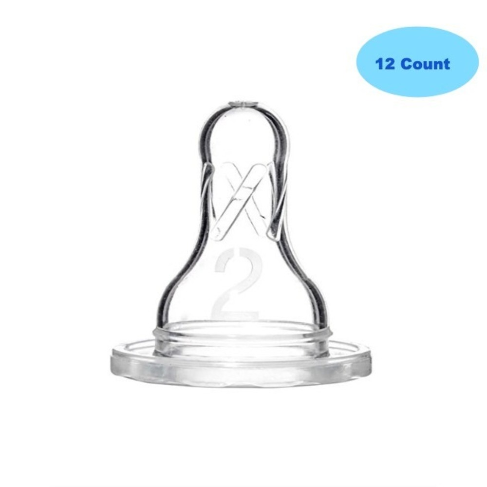Dr. Brown's Medium Flow Level 2 Silicone Nipples for 3 Months Plus NEW 12 CT